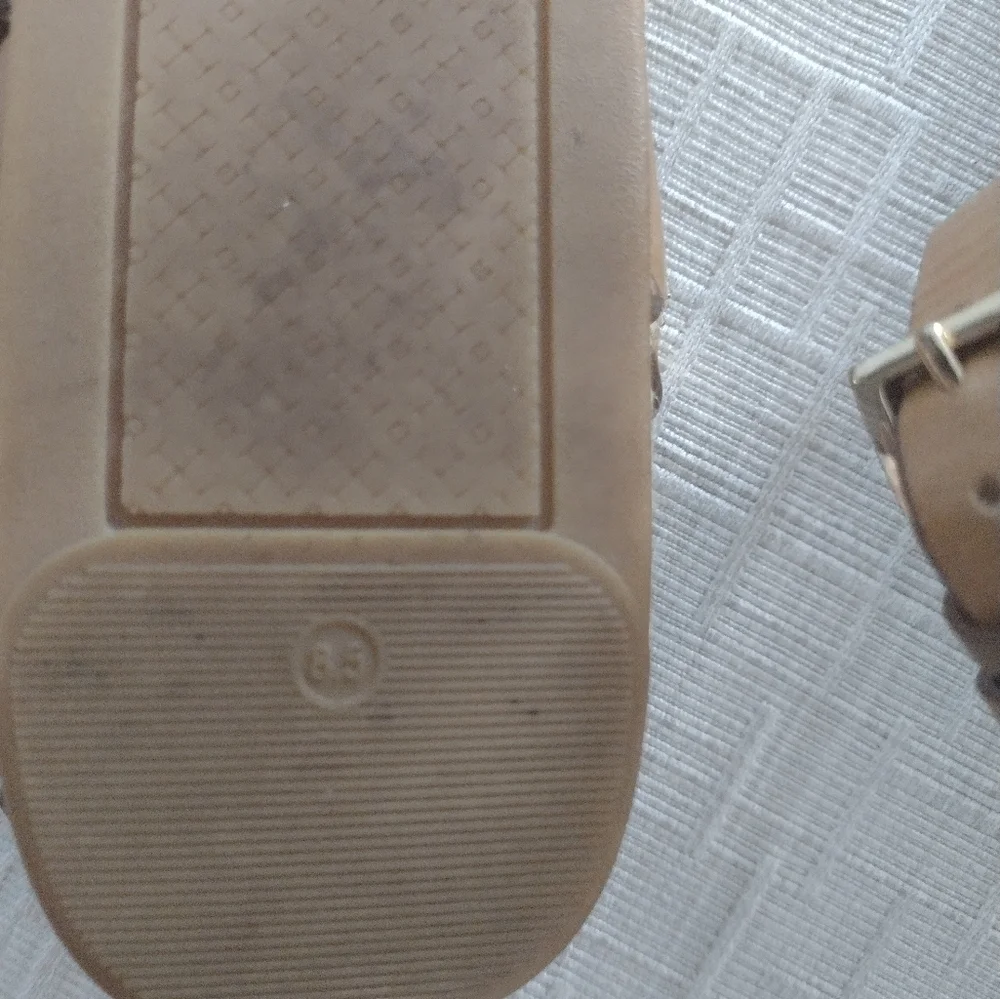 Tory Burch Logo Espadrille Sandals Shoes Womens Sz 8.5 Brown Green Beige Strappy